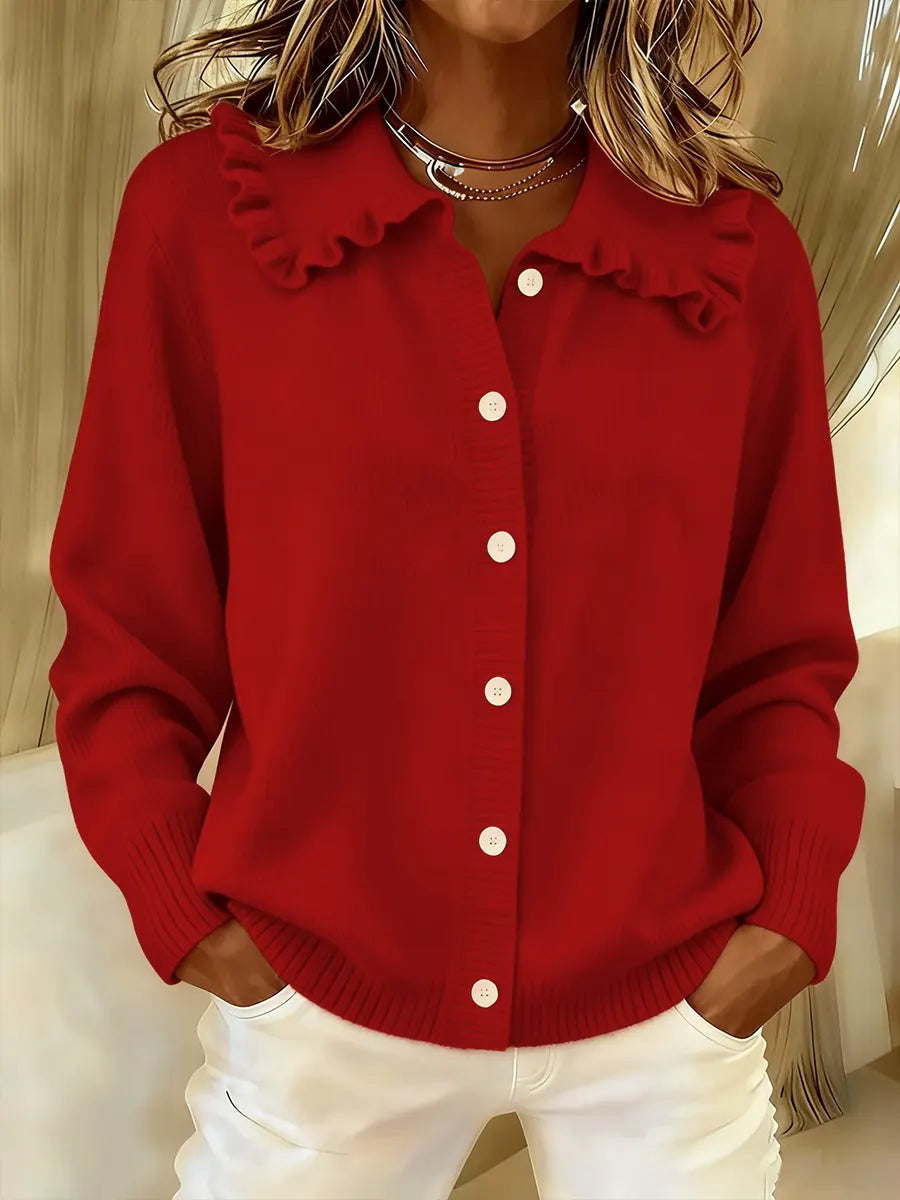 Women's Comfortable Peter Pan Collar Cardigan Sweater