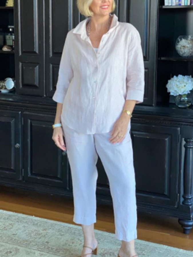 Women's Long Sleeve Solid Shirt