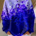 Women's Color Smudge Pattern Art Print Casual Cotton Sweatshirt