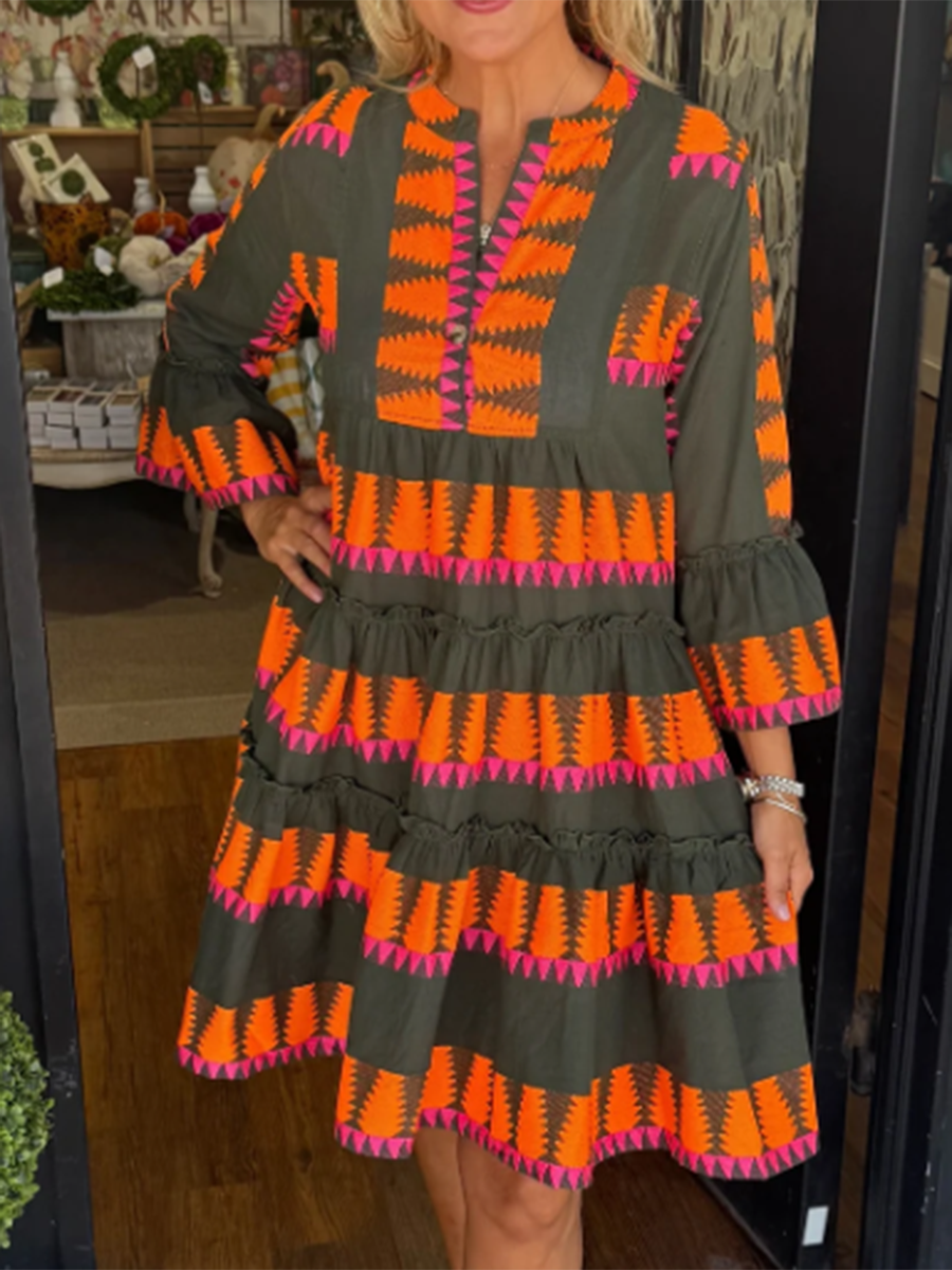 Uncle Frank Jacquard Tiered Dress