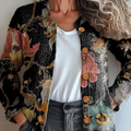 Vintage Flowers Print Buttoned Cardigan Sweater