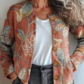 Vintage Flower Print Buttoned Cardigan Sweater