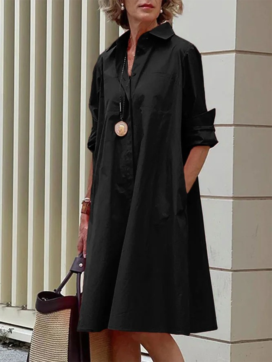 Women's Simple Loose Shirt Dress