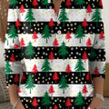 Vintage Christmas Tree Art Print Buttoned Cardigan Sweater