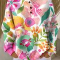 Women's Beautiful Colorful Floral Painting Art Print Casual Cotton Sweatshirt