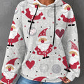Plus size Autumn/Winter Women's Waffle Essential Creative Printed Long Sleeve Hooded Sweatshirt