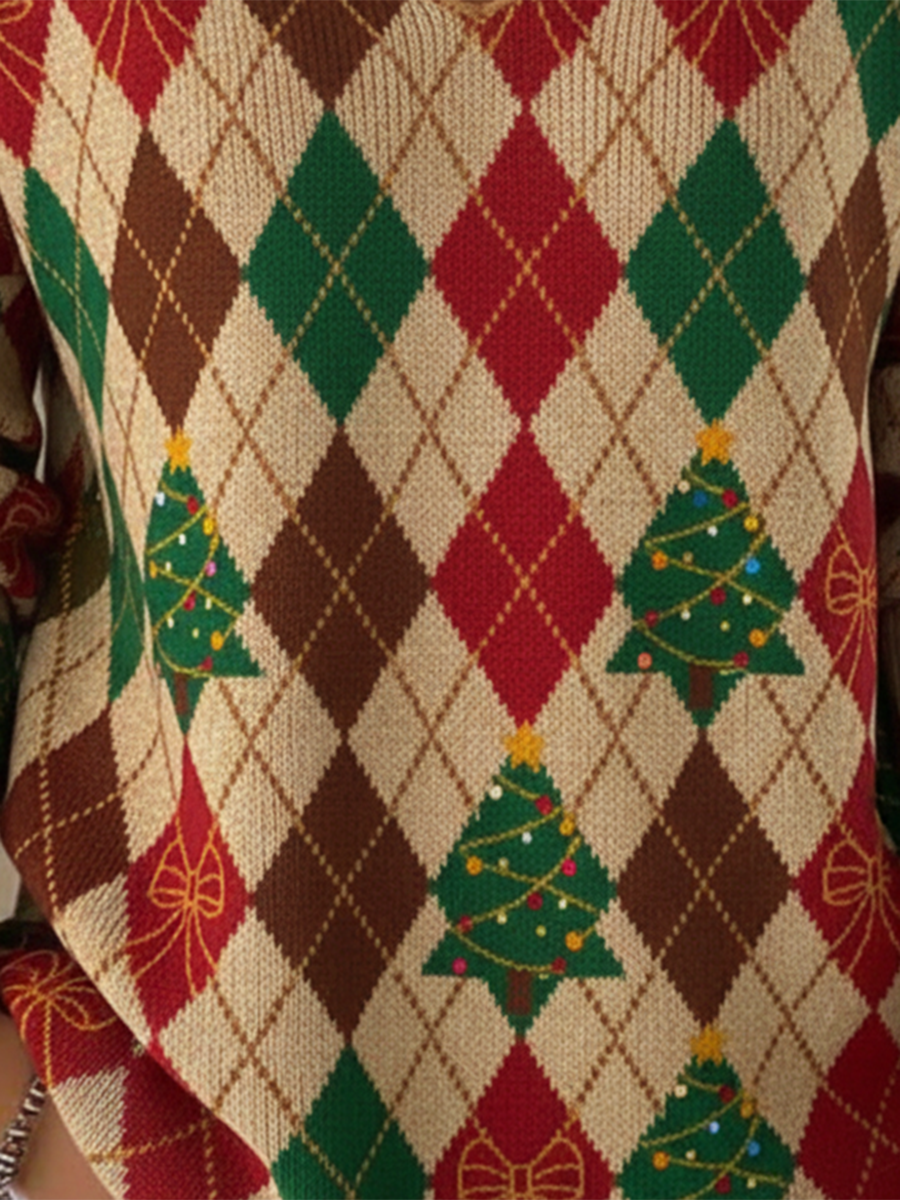 Women's Soft Prismatic Christmas Sweater Top