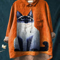 Women's Cat Print Casual Shirt