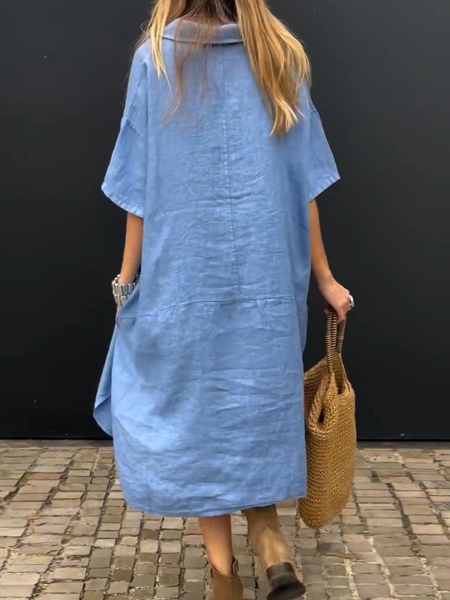 Women's Pocket Linen Dress