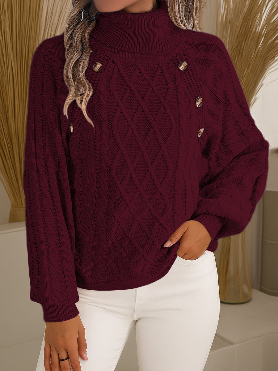 Knit Turtleneck Pullover Sweater