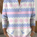 Women's Christmas Pattern Art Print Buttoned Cardigan Sweater