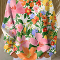 Women's Beautiful Colorful Floral Painting Art Print Casual Cotton Sweatshirt