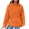 Plus size Autumn/Winter Women's Waffle Essential Creative Printed Long Sleeve Hooded Sweatshirt