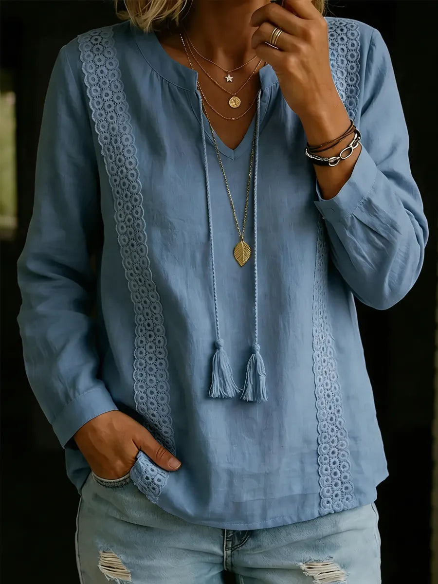 Women's Bohemian Style Cotton And Linen Top