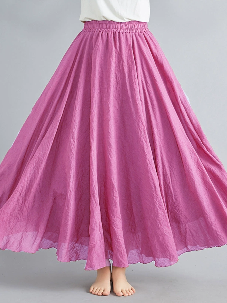 Women's Free Breathable Elastic Linen Skirt