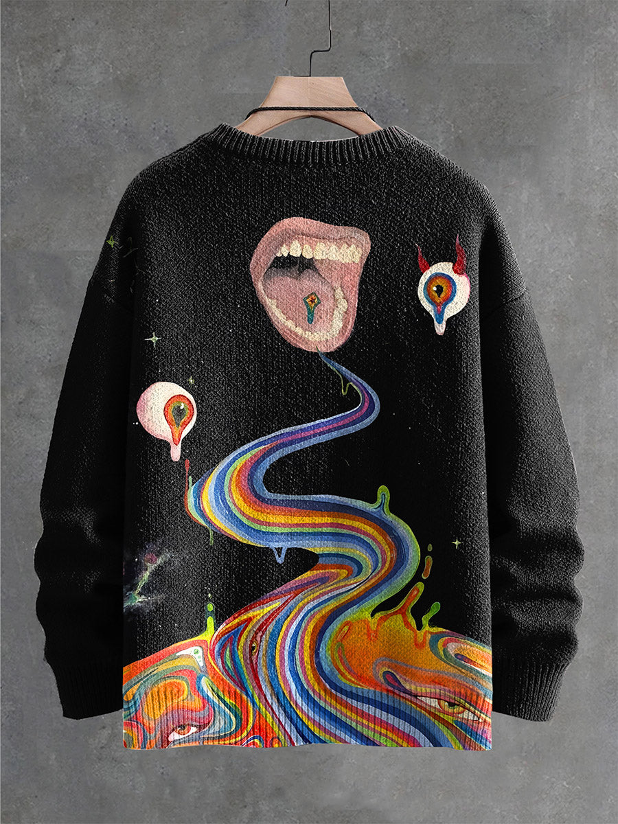 multicolor-retro-fantasy-eyes-halloween-art-print-knit-pullover-sweater