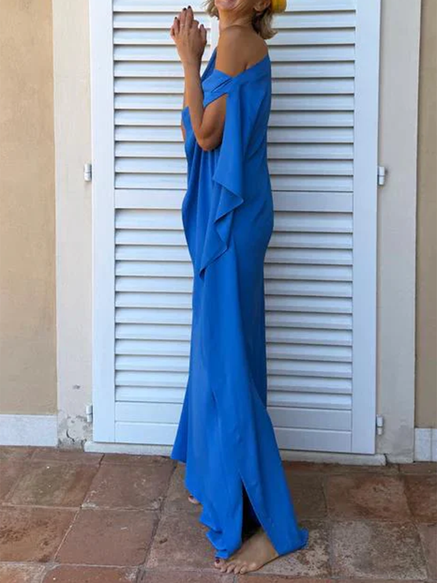 Women's Elegant Flowing Dress with Belt