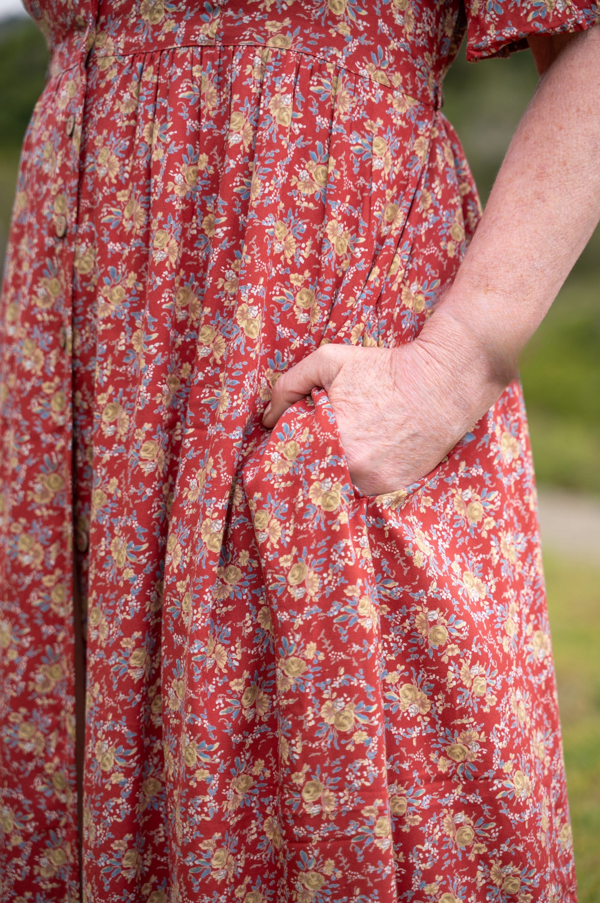Women's Garden Party Button Floral Dress