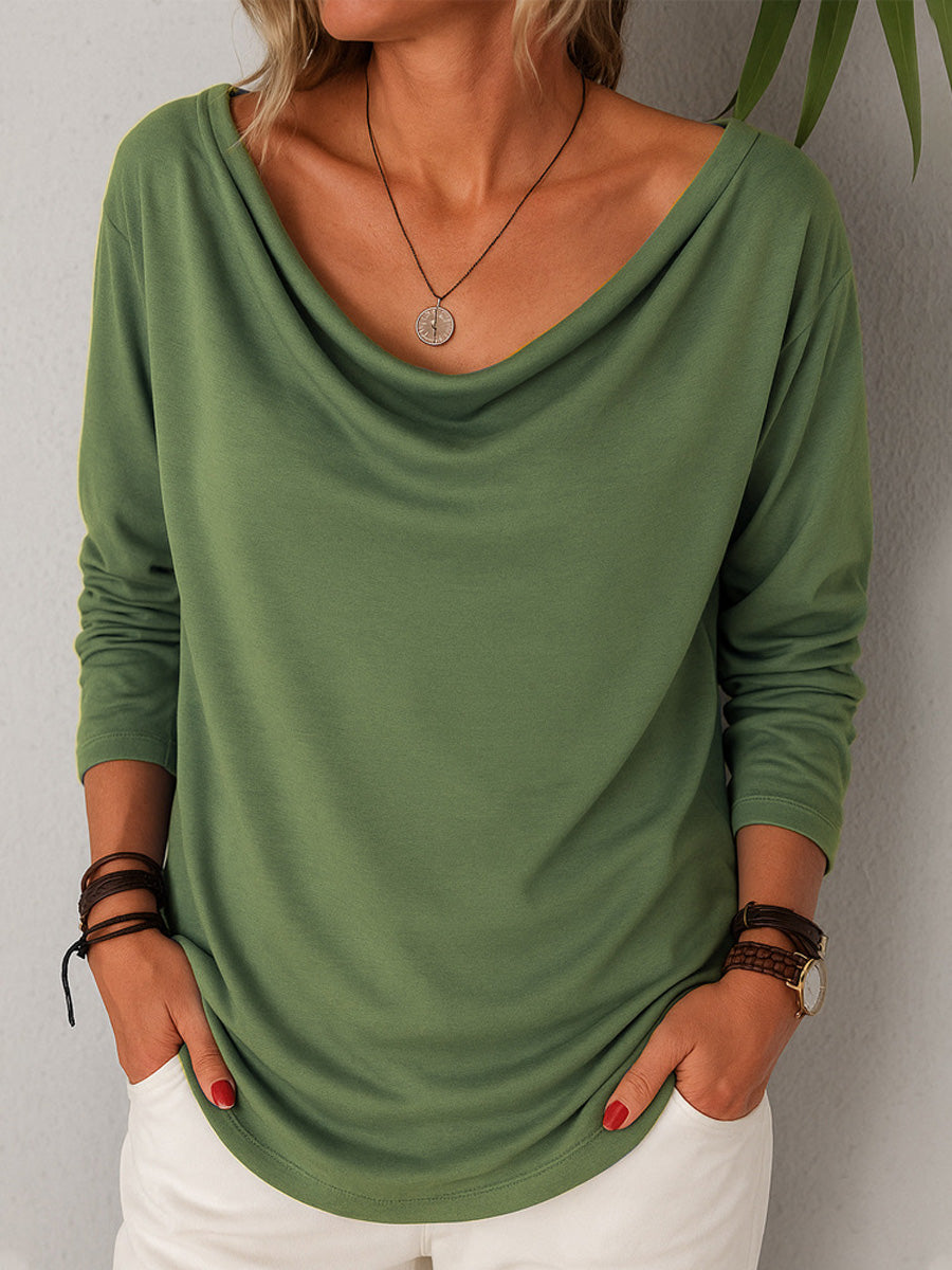 Women's Long-sleeve Cowl Neck Top
