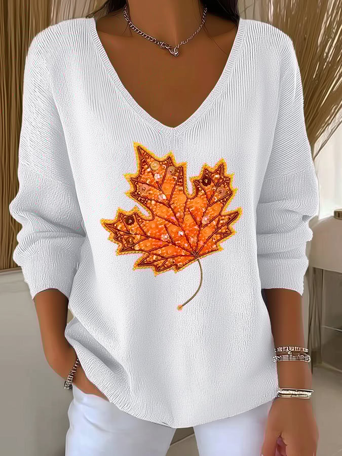 womens-vintage-maple-leaf-art-print-casual-pullover-sweater-rsxb