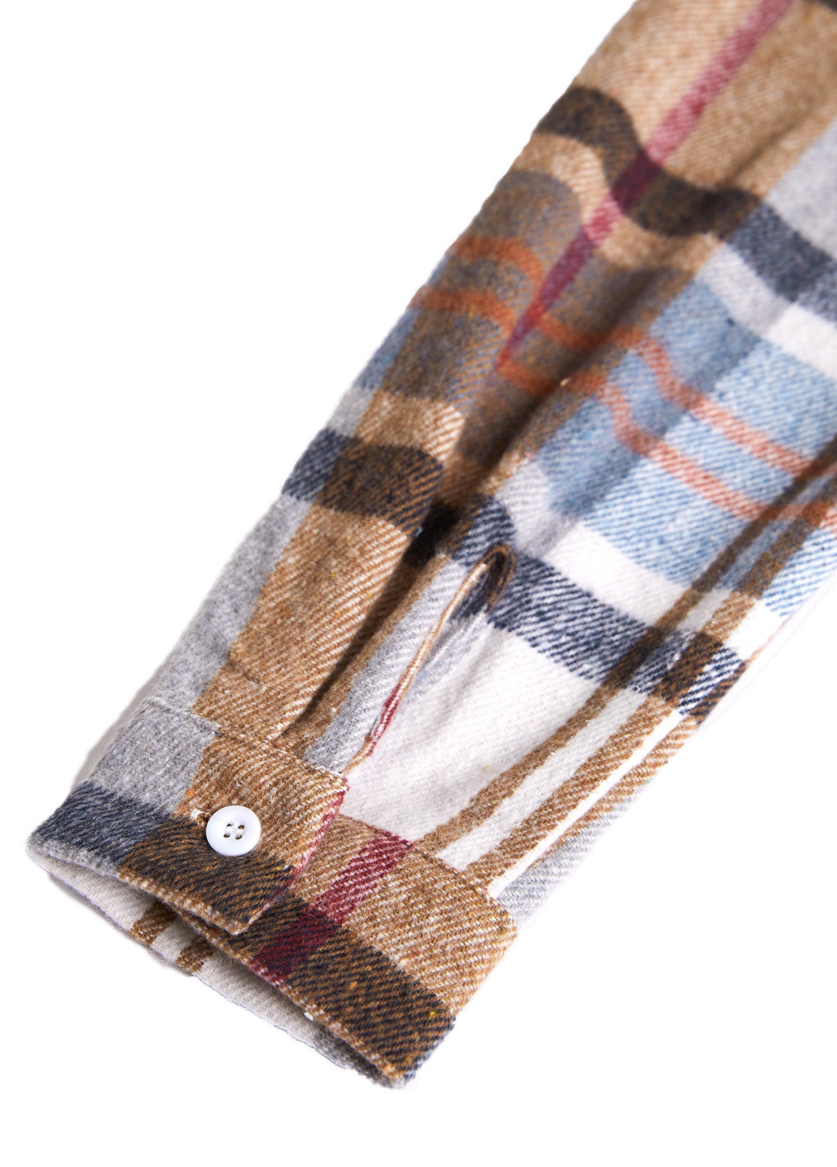 Multi Color Button Plaid A Line Long Sleeve Dress