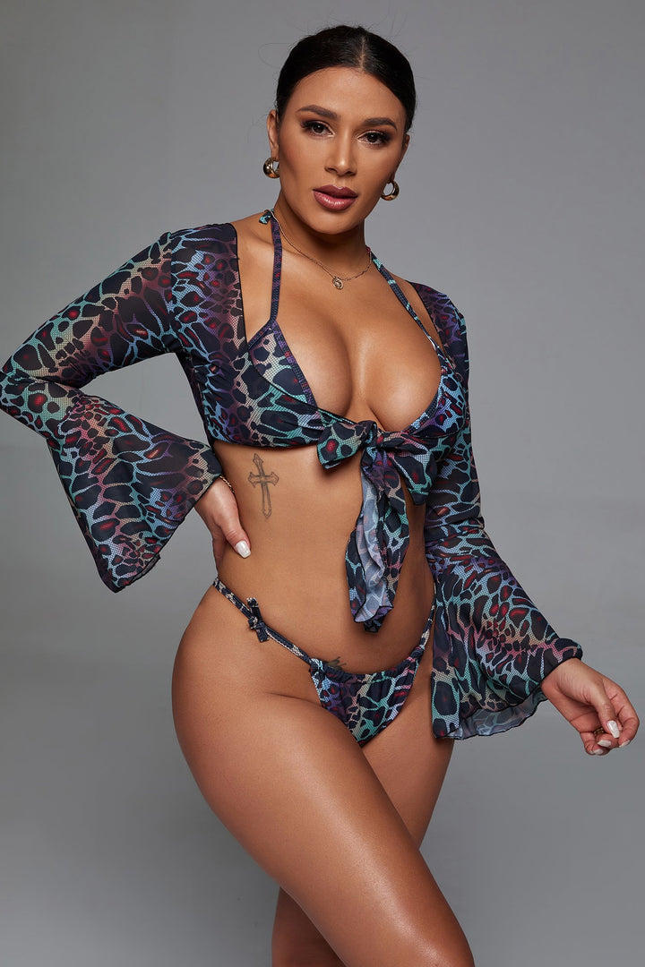 Ensemble bikini trois pièces Brigitta Leopard