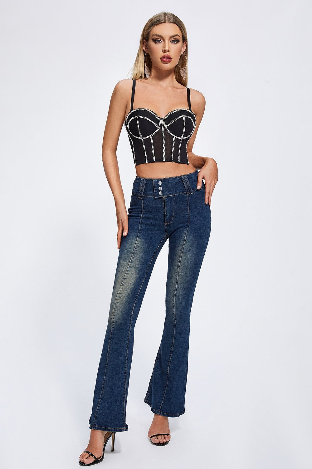 Anastasia Diamond Rivet Bra Top