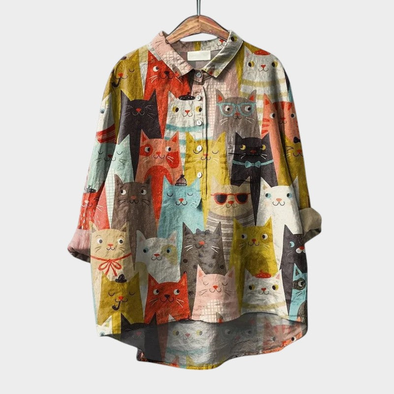 Artistic Dog Print T-Shirt in Purple, Comfortable Regular Fit Casual Wear for Everyday Style