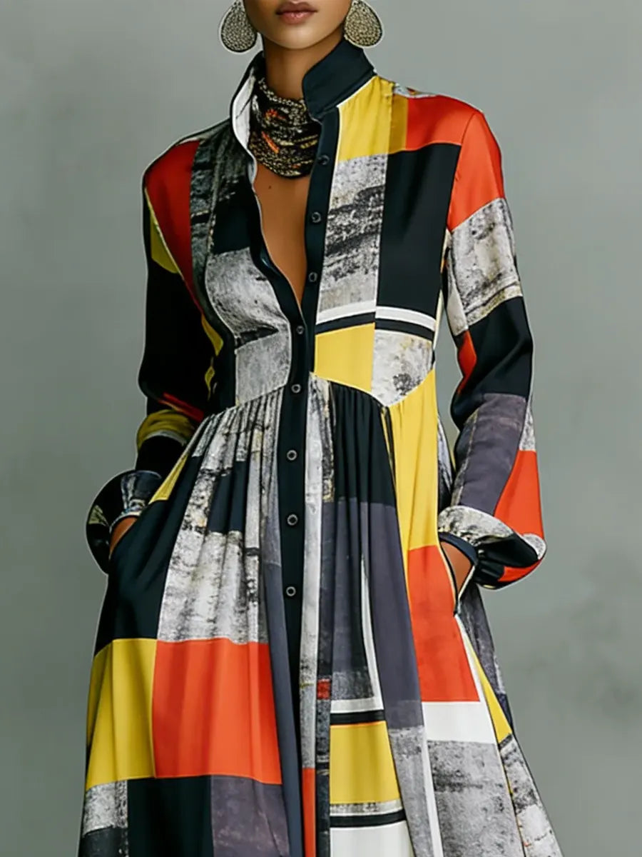 Women's Geometric Art Elegant Romantic Casual Vacation Maxi Dress