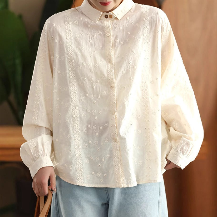 Women's Flower Floral Casual Shirt