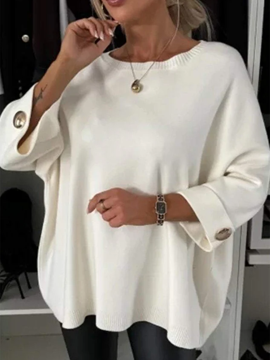 Casual Metal Button Sweater