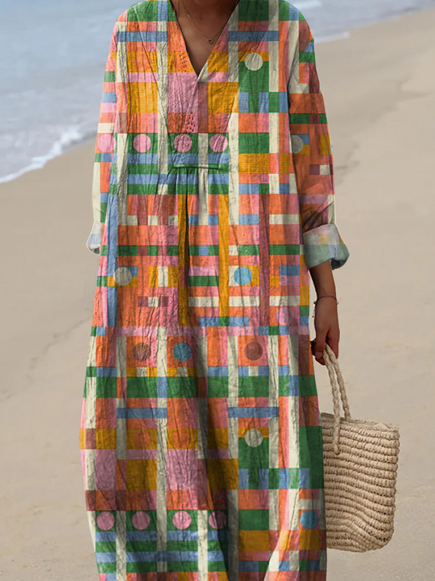 Abstract Summer Geometric Pattern Printed Women's Dress