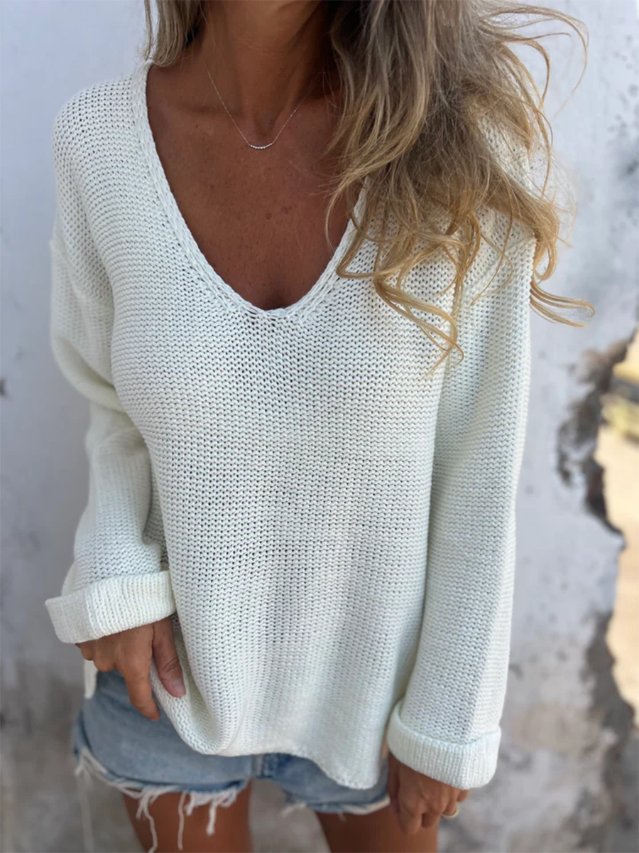 womens-loose-v-neck-knitted-sweater