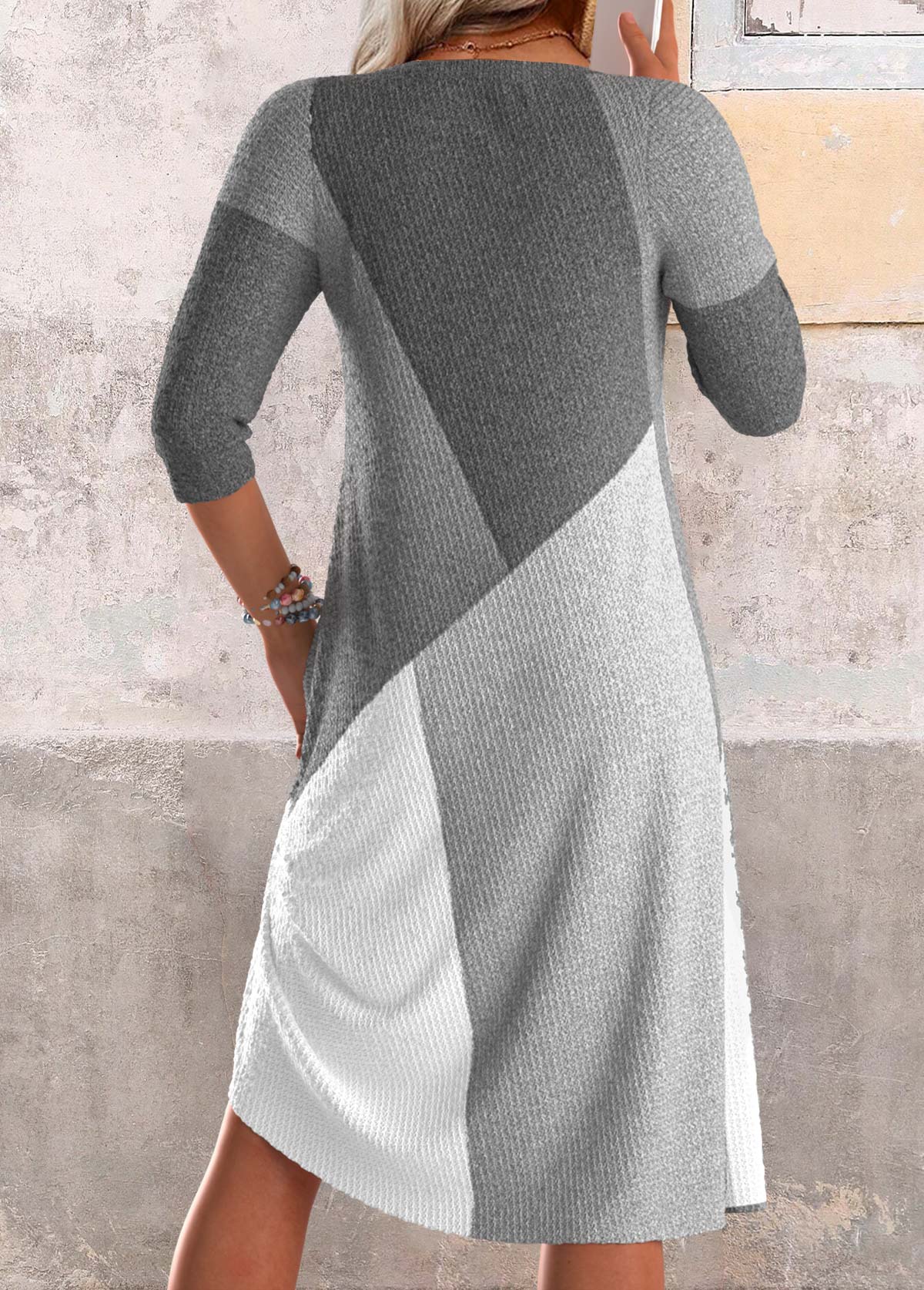 Dark Grey Marl Criss Cross A Line Dress