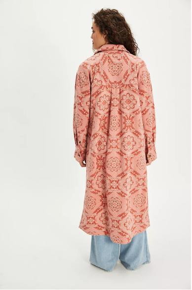 Jacquard Maxi Shirt Jacket
