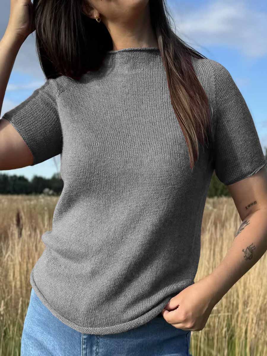 womens-solid-color-mock-neck-casual-loose-short-sleeve-sweater