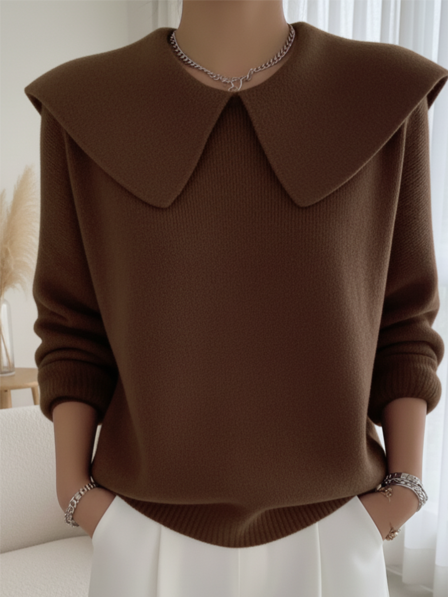 Vintage Oversized Peter Pan Collar Soft Sweater Top