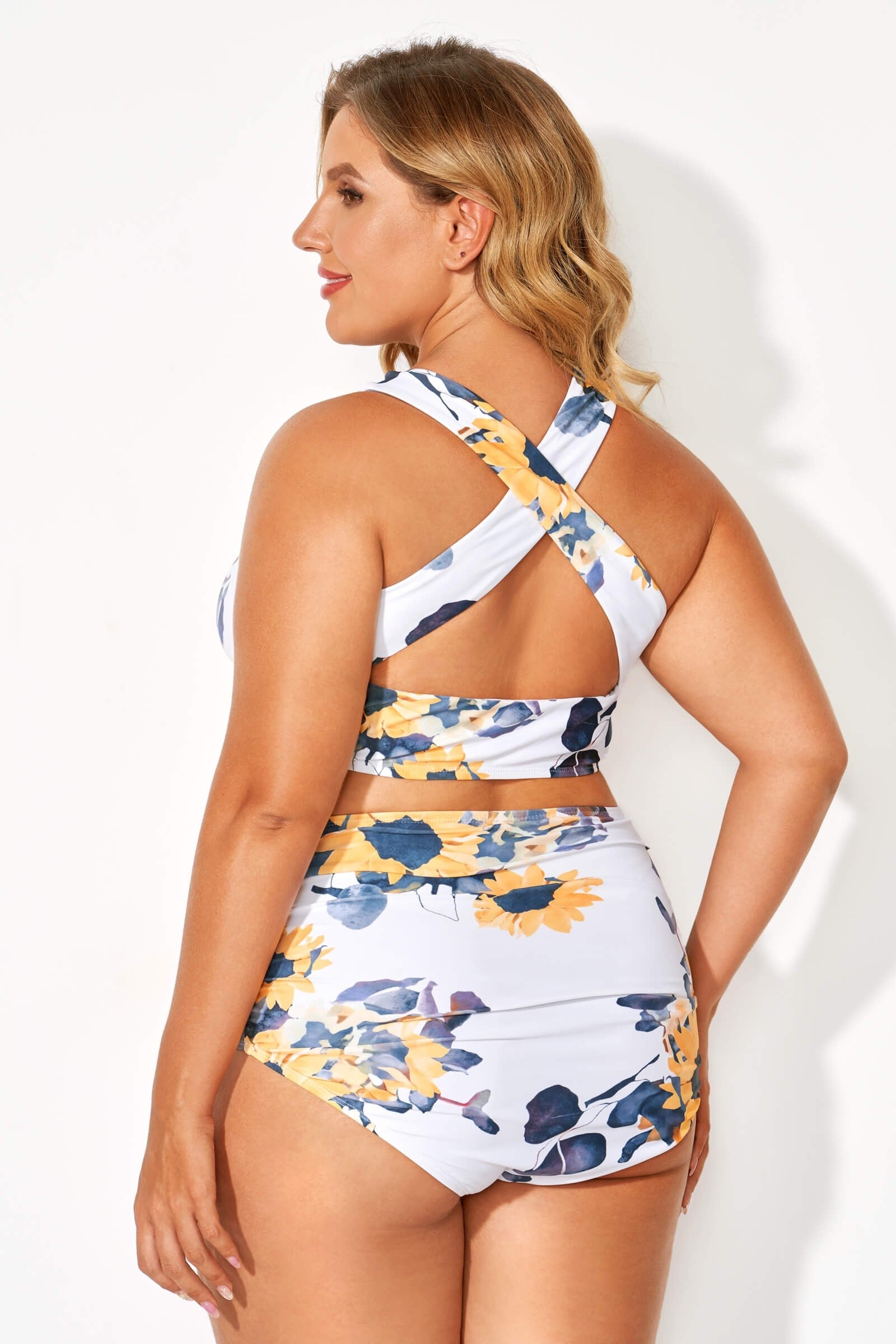Sunflower Printed V-neck Bikini Set