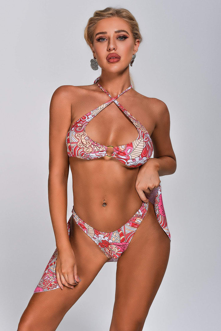 Alina Printed Three Piece Set Bikini