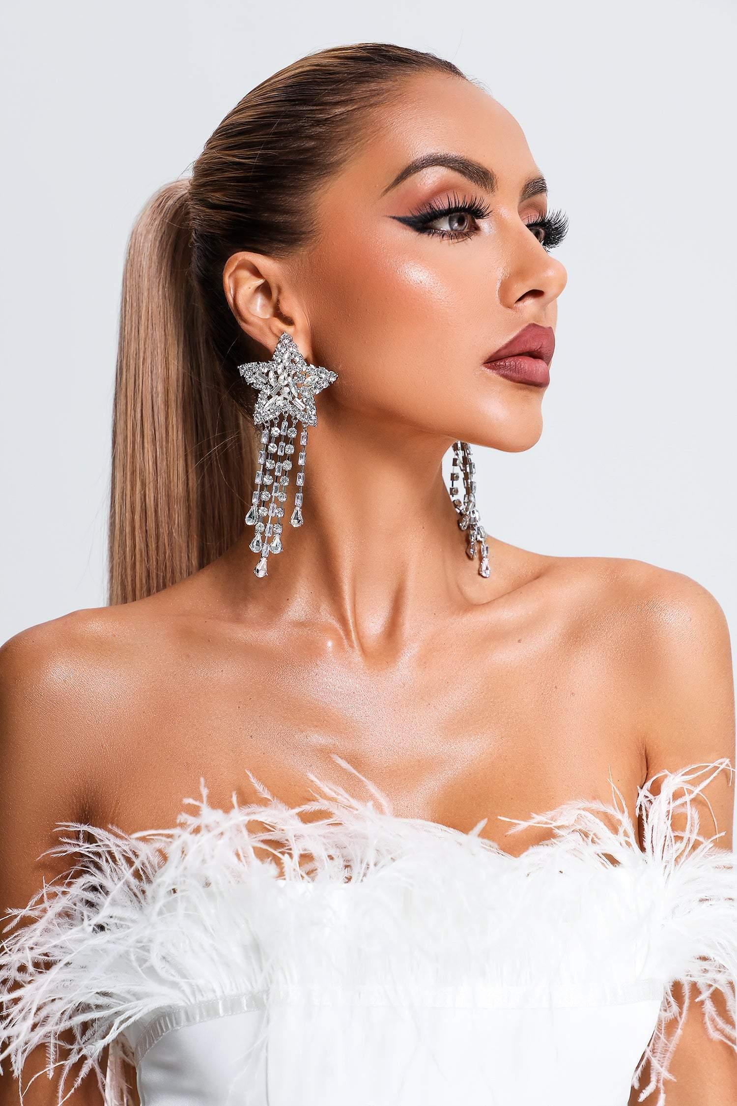 Kanaya Star Rhinestone Earrings - Bellabarnett