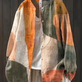 Women's Geometric Pattern Art Print Casual Cotton And Linen Shirt