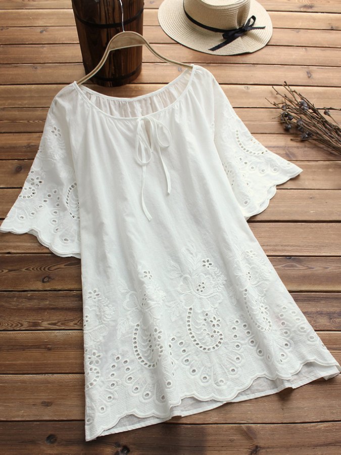 Women's Shirring Lace Shirt