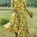 Women's Flowers Floral Art Print Long-sleeved Dress