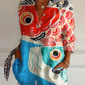 Women's Fish Art  Print Casual Cotton Shirt