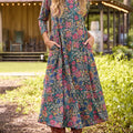 Bohemian Retro Pastoral Vine Print Knitted Stretch Dress