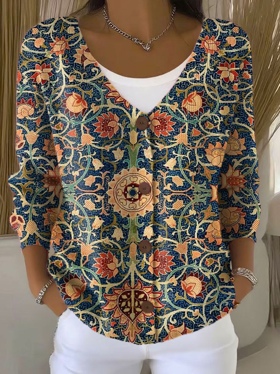 vintage-flower-art-print-buttoned-v-neck-cardigan-sweater-lek6