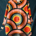 Women's  Abstract Geometry Art Print Casual Cotton And Linen Shirt