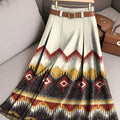 Women's Retro Pattern Casual Print Cotton Skirt
