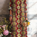 Women's Vintage Ethnic Diamond Geometric Stripe Art Print Dress