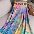 Women's Beautiful Colorful Abstract Graffiti Painting Art Print Cotton Skirt